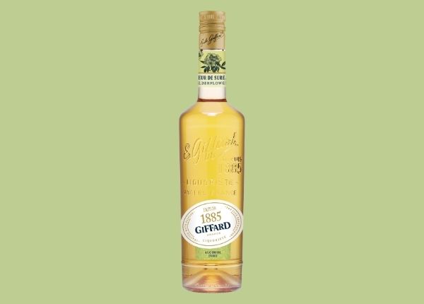 Bottle of alcohol-free elderflower from the Giffard brand.