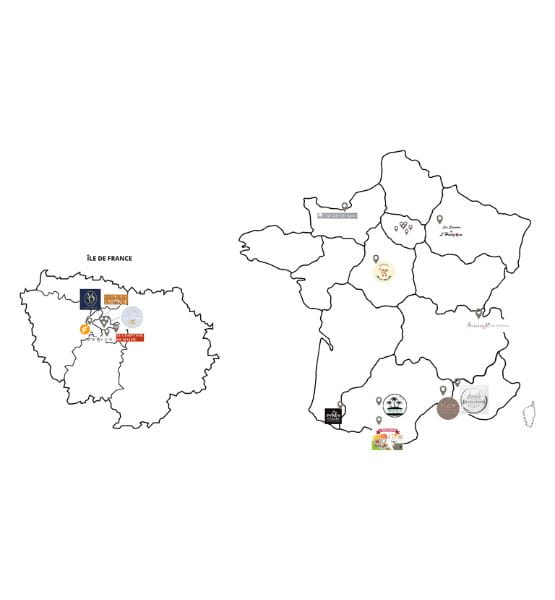 Carte de France des finaliste du concours de la meilleure épicerie fine de France 2024