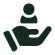 Icon of a hand holding a human figure, symbolizing professional services.